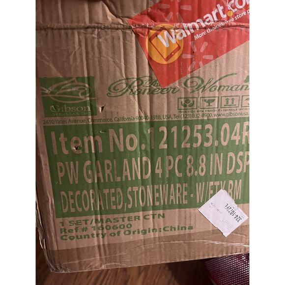 Set Of 4 Pioneer Woman Garland Christmas Tree Stoneware Salad Lunch Dessert 8.8 - Picture 6 of 6